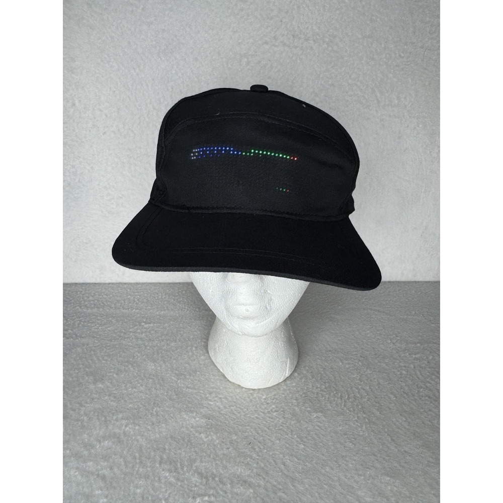 LED Light Up Hat Black Fiber Optic Rave Snapback Festival Adjustable Party Cap